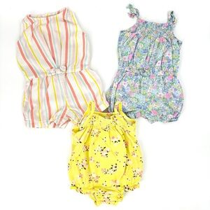 Lot 3 Carter's‎ Baby Floral Striped Romper Cami Bodysuit 3 Months